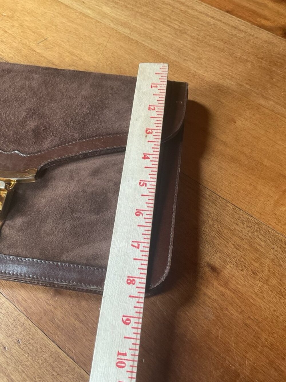 RARE Salvatore Ferragamo Vintage Brown Suede And Leather Clutch *READ* See 📸 - Picture 12 of 16